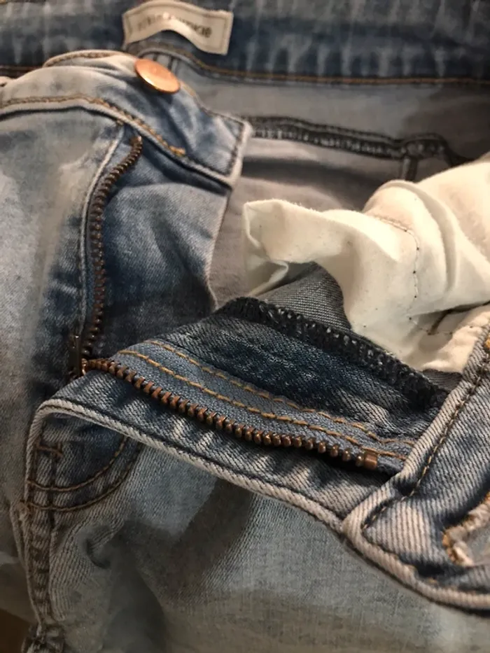 Pantalon jeans ski ni 👖 pimkie taille basse élastique bleu clair taille S - photo numéro 4