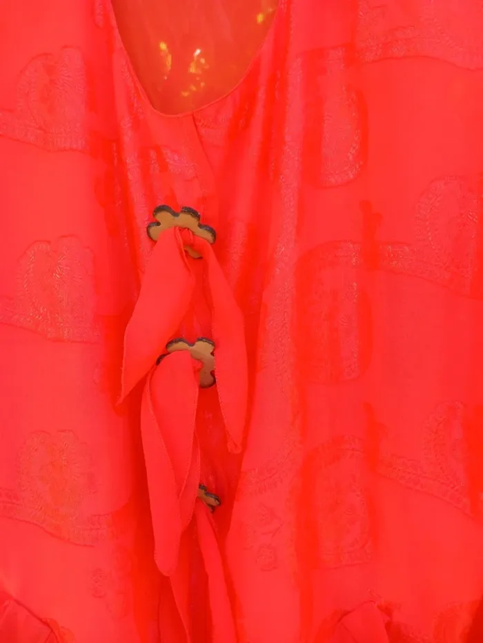 Tunique à voile et décor rose marque laetitia star taille M L - photo numéro 5