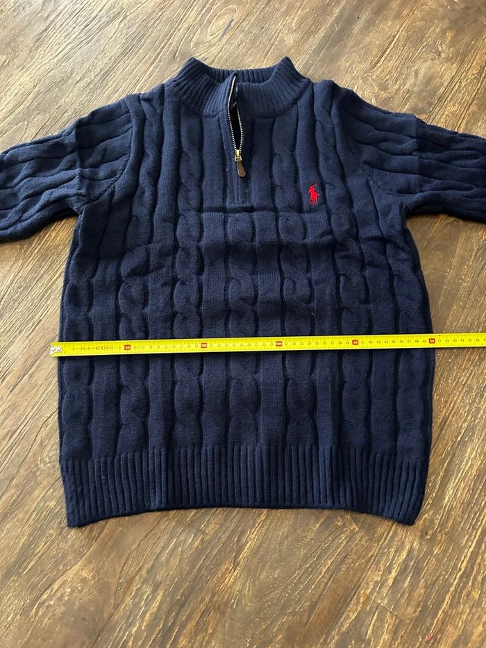 Pull gilet zip 1/4 camionneur Ralph Lauren torsadé old money vintage - photo numéro 7