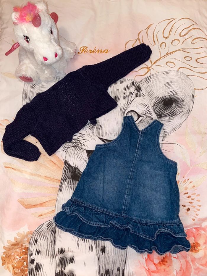 Ensemble robe en jean et boléro, taille 6 mois, marque Creeks. - photo numéro 5