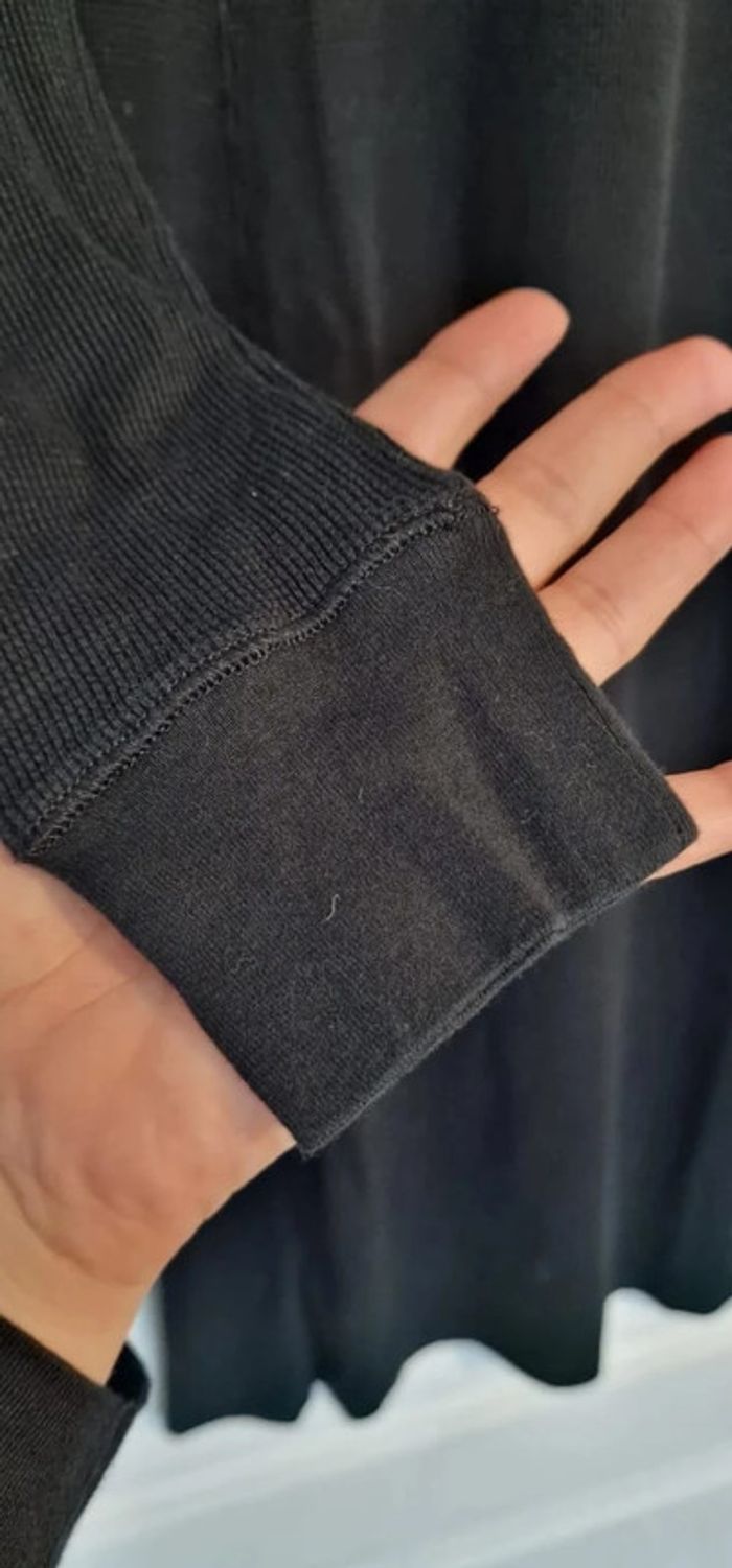 Robe mi longue noir en coton nid d'abeille Ralph Lauren taille S - photo numéro 5