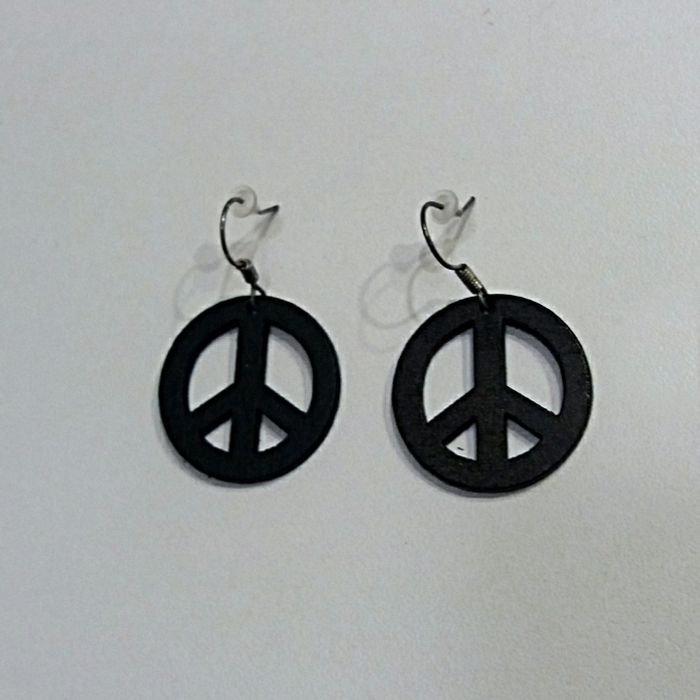 Boucles d'oreilles PEACE en bois