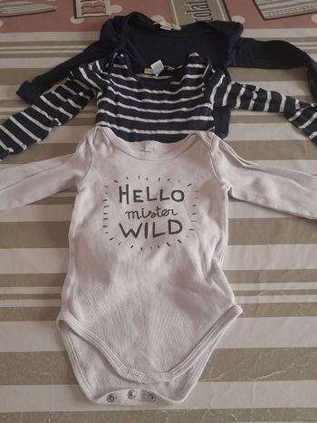 Lot de 3 bodys manches longues bébé garçon Taille 6/12mois