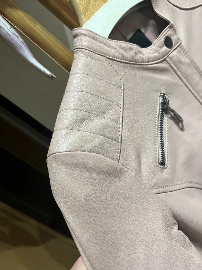Veste Perfecto Rose en Cuir - photo numéro 15
