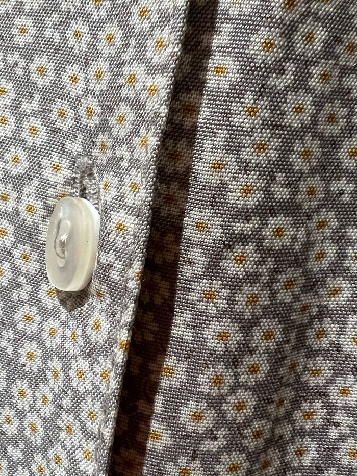 Robe vintage Ventilo, taille 40, 42 beige, marron, Liberty, orange pâquerette - photo numéro 3