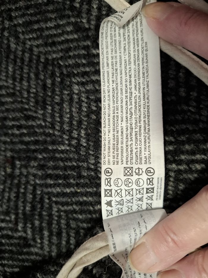 Belle veste chaude femme Mango M 30 % laine grise/noire à chevrons très bon état - photo numéro 7