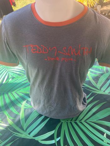 Tee shirt Teddy Smith bleu et orange