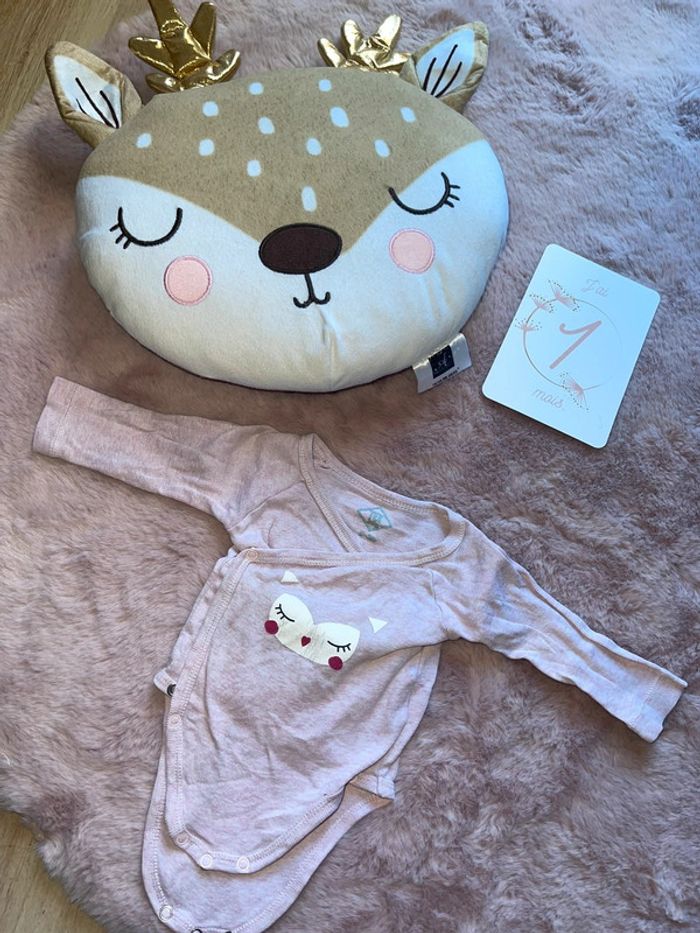 Lot 5 body bébé fille tex 1 mois - photo numéro 2