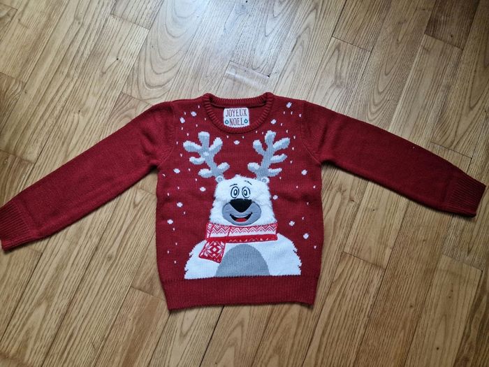 🎄 Pull de Noël garçon 6 ans – motif ours blanc 🐻 - photo numéro 2