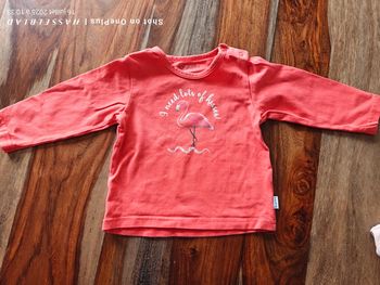 T shirt manches longues flamant rose