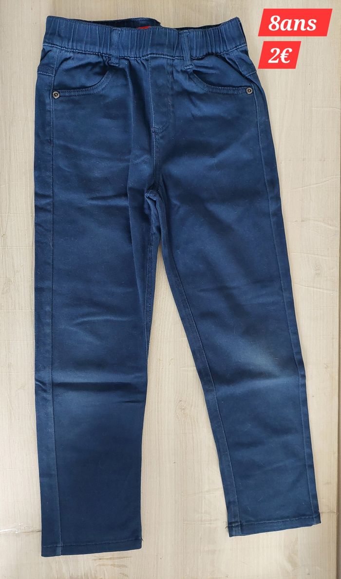 Pantalon bleu marine garçon 8ans - photo numéro 2