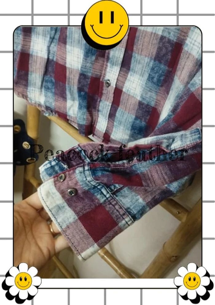 Chemise quadrillée smog bleue/Bordeaux L homme - photo numéro 6