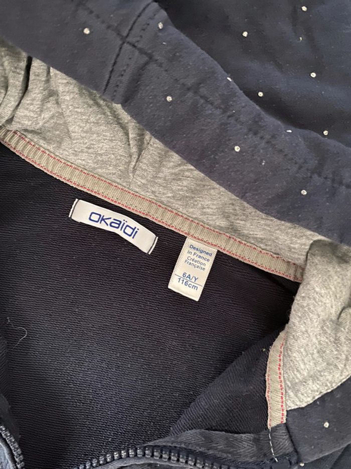 Veste bleue marine à pois Okaidi - 6 ans - photo numéro 4