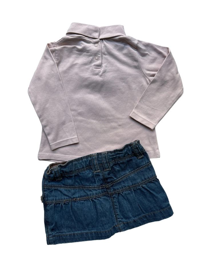 Ensemble jupe jeans et tee shirt col roulé - photo numéro 3