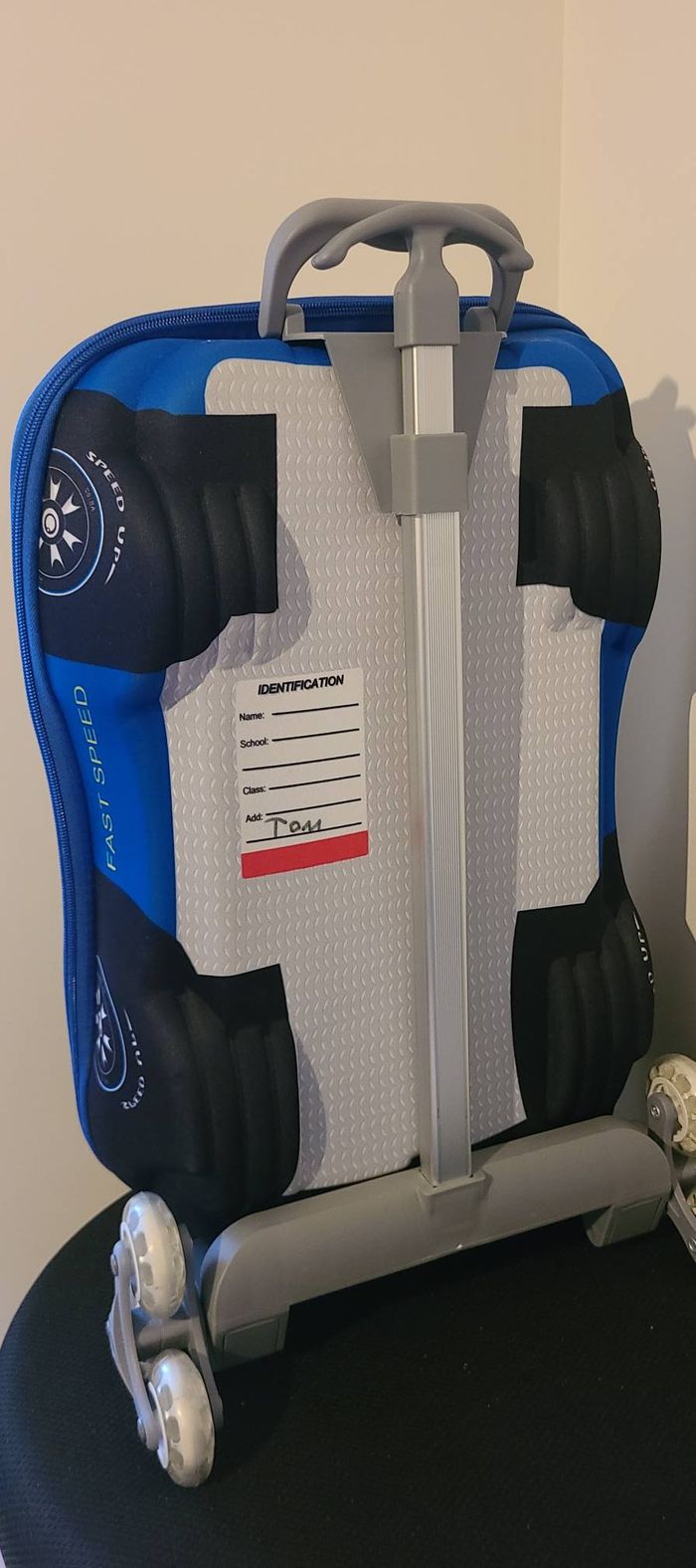 Valise à roulettes pour enfants en EVA avec motif de voitures de course sac à roulette - photo numéro 4