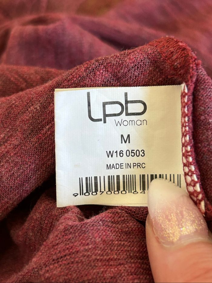 Haut bordeaux avec dentelle LPB Woman taille M bon état - photo numéro 10