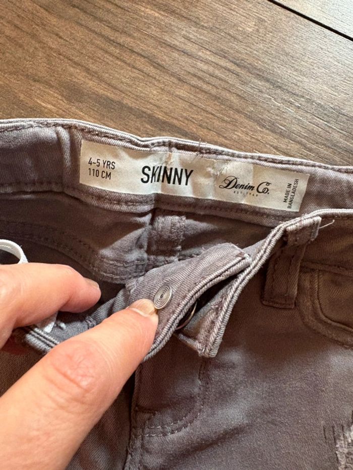 Jeans gris skinny 4-5 ans fille Denim co - photo numéro 3