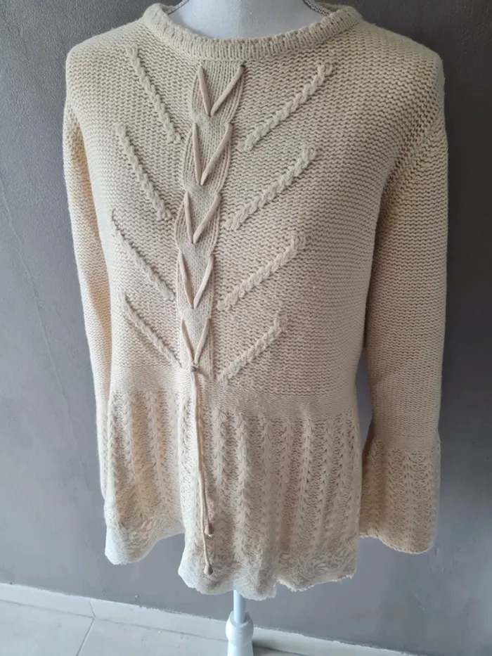 Pull beige laine - photo numéro 2