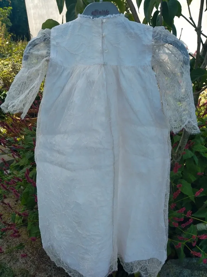 Robe dress baptême baptism old ancien vintage religieux enfants poupée doll muneca - photo numéro 5