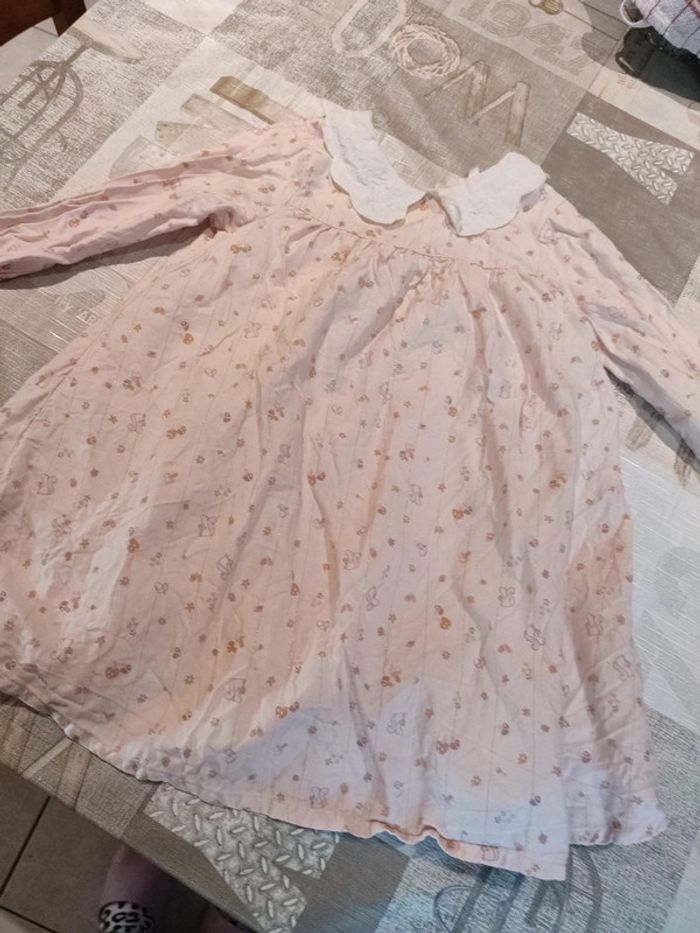 Robe col claudine rose pâle taille 36 mois