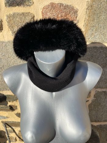 Chapka en laine et fourrure noir - Fabrication Francaise 