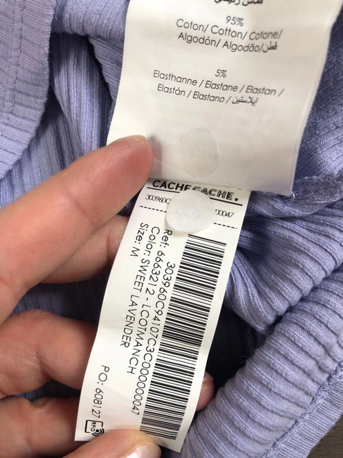 T shirt cache cache lilas taille M manches longues - photo numéro 6