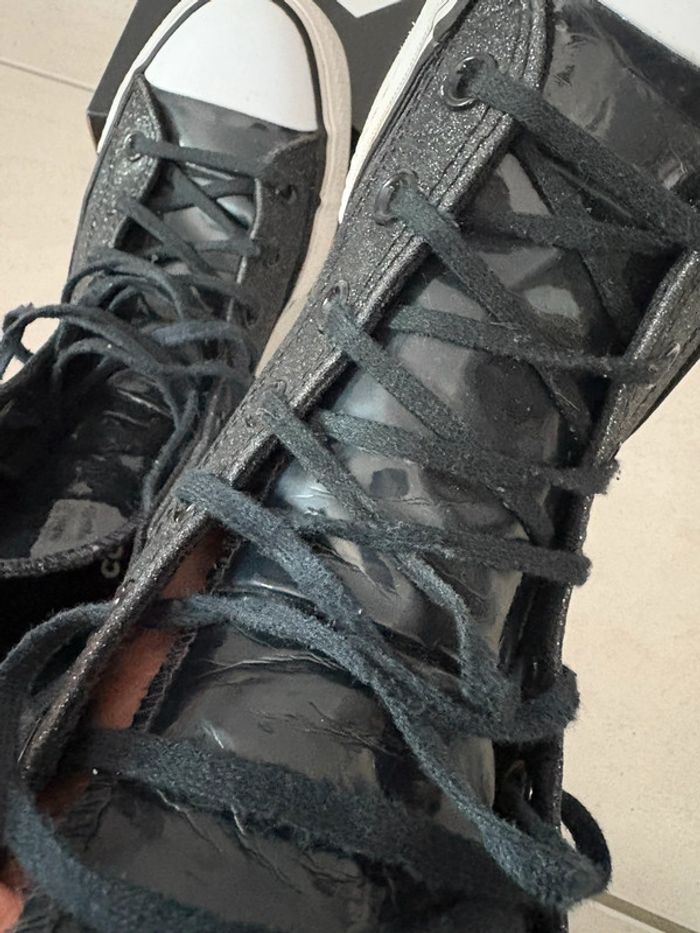 Converse plate-forme noire pailletées - photo numéro 8