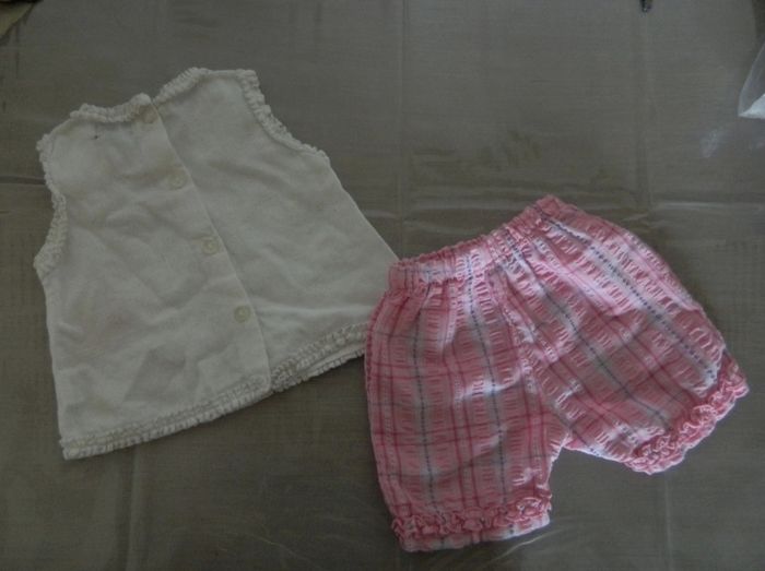 Ensemble short et débardeur T 3 mois fille " Bob et Julie" - photo numéro 2