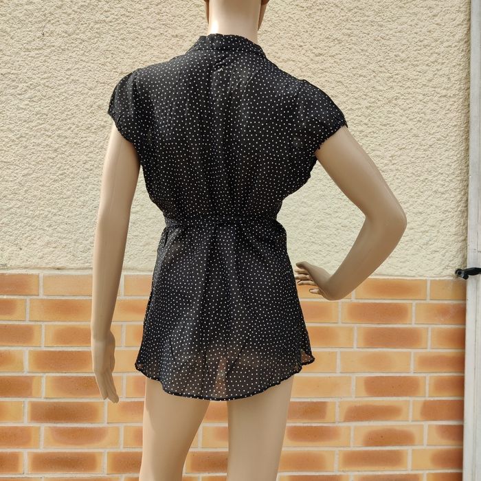 Chemisier manches courtes bleu marine à pois H&M Mama  taille S - photo numéro 4