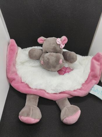 Baby nat' Zoé hippopotame blankie doudou plat mouchoir  #geektradedoudou