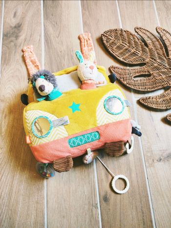 🐯Panneau Coussin de lit busy board le bus musical boîte à musique marque Babysun