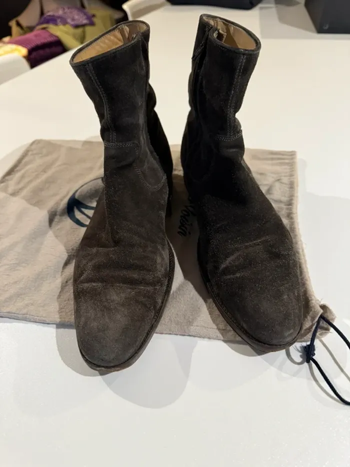 Boots Nubuc grise atelier voisin - photo numéro 8
