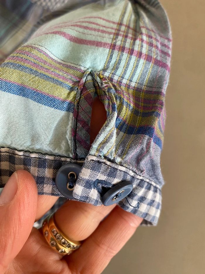 Blouse Camaïeu bleue à carreaux taille 40 - photo numéro 16