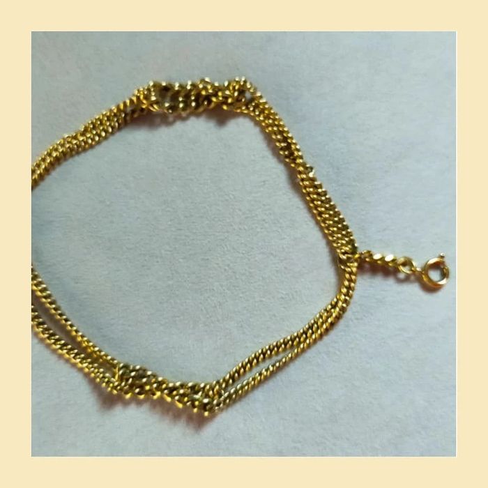 Bracelet vintage doré triple rangs - photo numéro 2