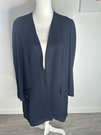 Blazer long oversize bleu marine et doré Weill Paris Vintage T40 L