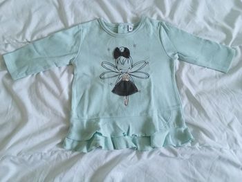 T-shirt mi-saison ML bleu ciel 6 mois 