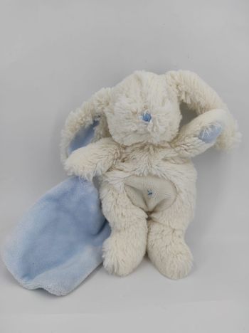 Doudou Mouchoir Bleu Lapin Blanc BN695 Baby Nat'