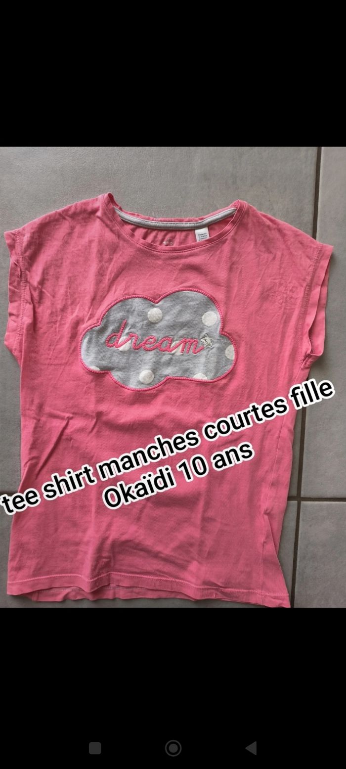 Tee shirt manches courtes Okaïdi 10 ans fille