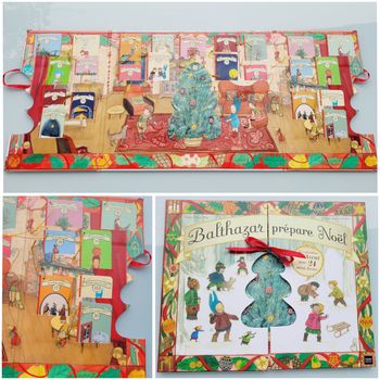 Superbe livre Calendrier de l'avant avec 24 mini-livres 🎄 Balthazar prépare Noël 🎅
