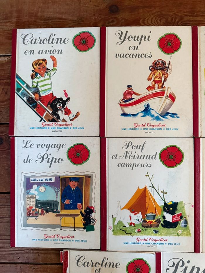 Bord rouge - Lot de 8 livres anciens vintage Caroline Gentil Coquelicot Pierre Probst Hachette - photo numéro 2
