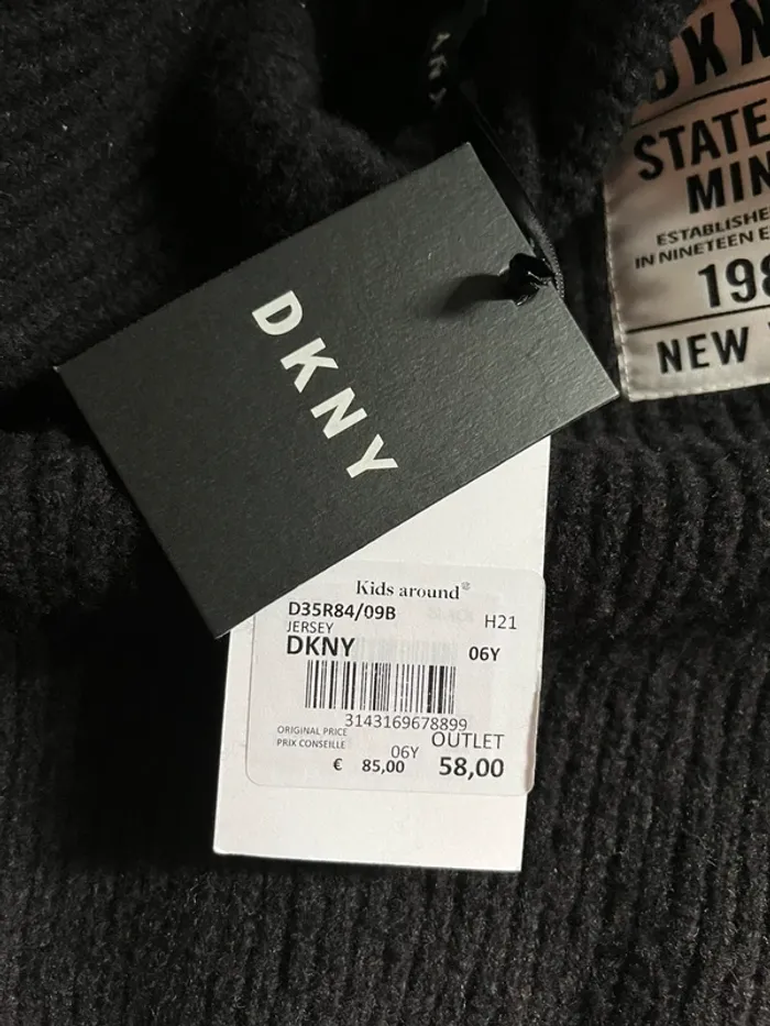 Pull noir DKNY 6 ans neuf - photo numéro 5