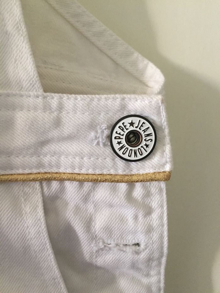 Robe salopette blanche Pepe Jeans Taille S - photo numéro 3