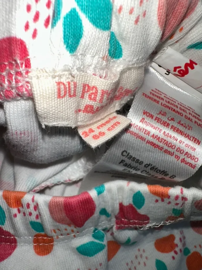 Ensemble pyjama 2 pièces blanc rose bleu motifs fruits Du Pareil Au Même - photo numéro 3