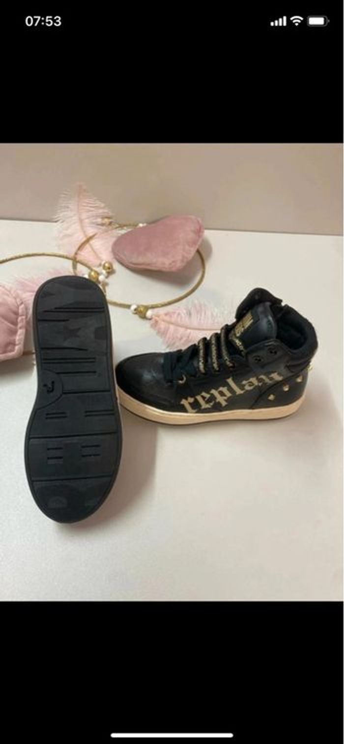 Sneakers montantes noires – REPLAY- Taille 31 - photo numéro 2