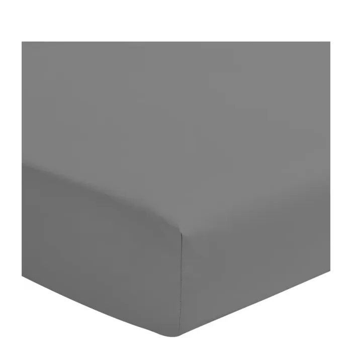 Drap-housse Décor de Maison 140×190 cm – Gris foncé – 57 fils – 100 % coton Neuf - photo numéro 1