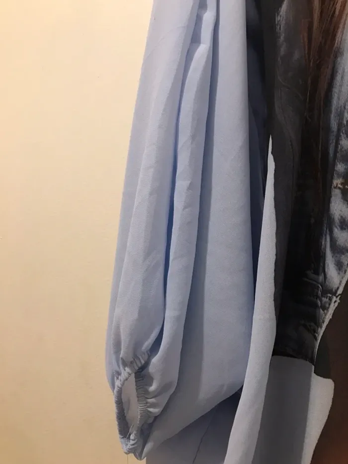 Haut femme demie manche imprimer bleu clair taille XL - photo numéro 3