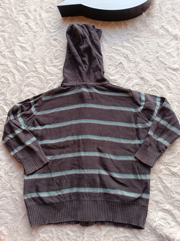 Gilet fin zippé avec capuche Garçon 2 ans Tao 100% coton - photo numéro 7