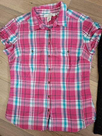 Chemisette à carreaux rose