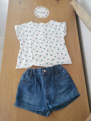 Ensemble d'été bébé fille 18 mois obaibi tbe