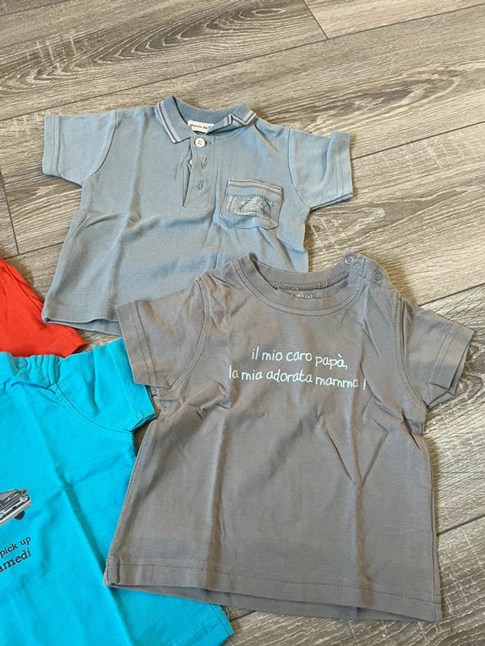 Lot t-shirt bébé garçon 6 mois manches courtes - photo numéro 3
